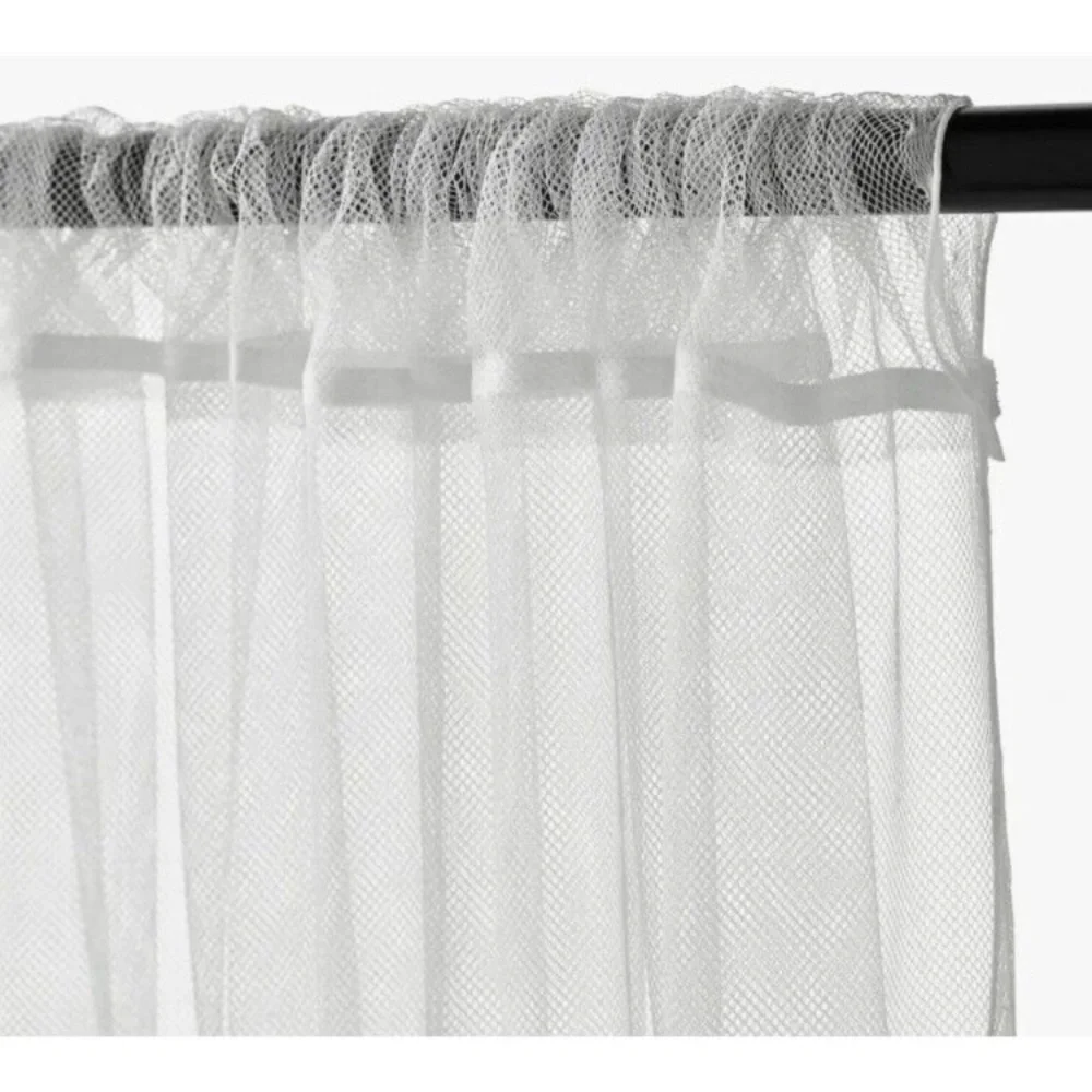 IKEA 901.119.80 Lill‎ Sheer 4 Panels 98 X 110 in Curtain  White NWOT Open Box